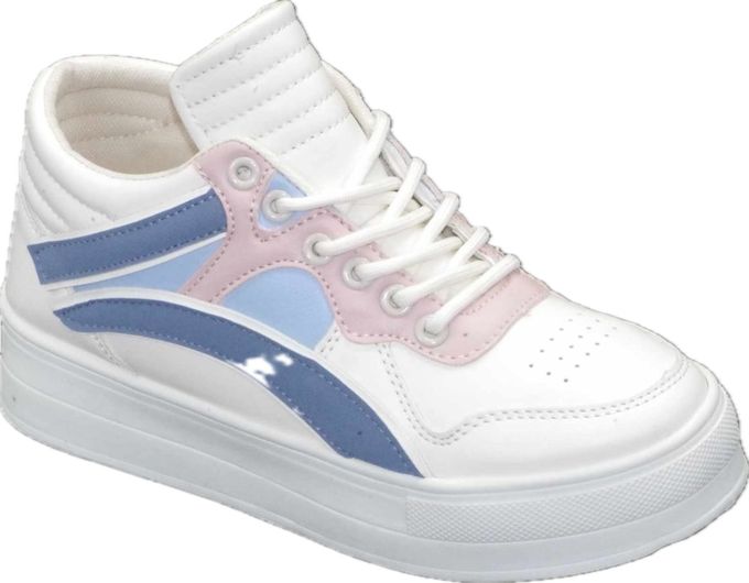  Baskets cadettes Blanc Bleu Rose 3049BBR