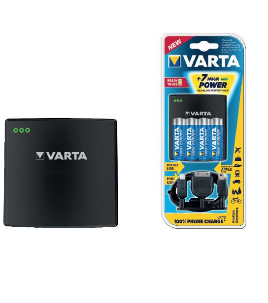  VARTA batterie de secoure avec 4 piles varta - Noir