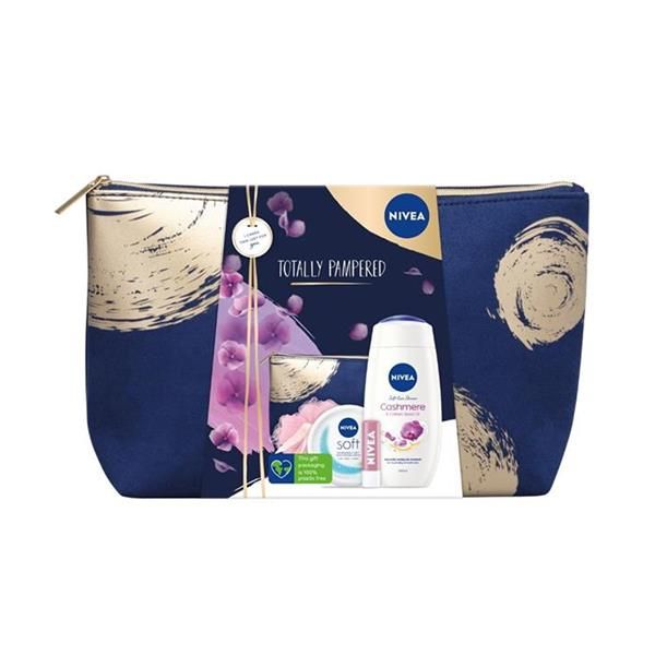  NIVEA Trousse Skincare Totally Pampered -Crème de douche 250 ml Crème hydratante 200 ml, Lippenbalsem