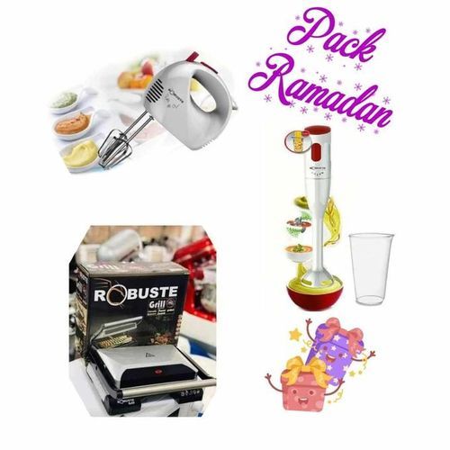  Robuste pack mini panineuse & Grill Gv-900 + Mixeur plongeant BMP150 + Batteur Electrique 5 Vitesses - 150 Watts -