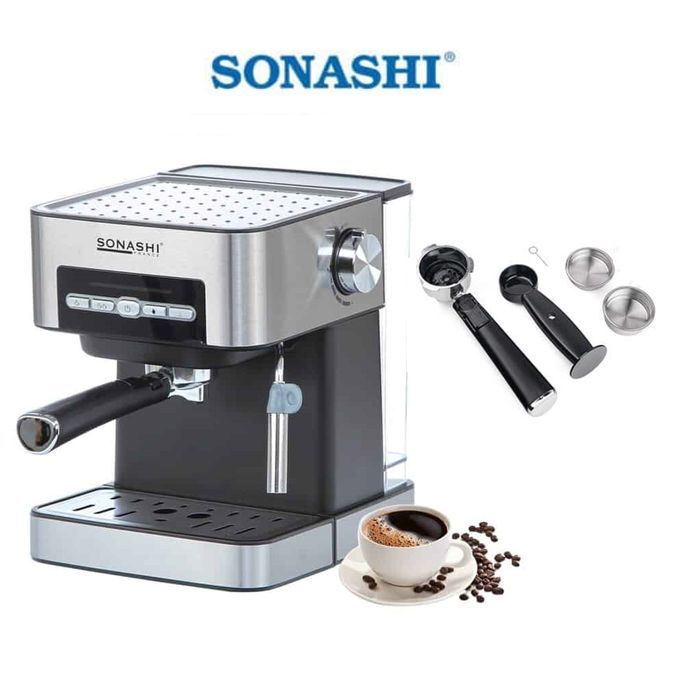  Sonashi Cafetière Expresso Tout En Un Scm-4968- 850 W- 15 Bars, Capacité 1,6 L