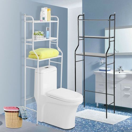  Etagère De Salle De Bain, Meuble De Rangement Au-Dessus Des Toilet- Blanc