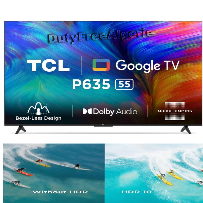  TCL Televiseur Led  55 pouces 4k Ultra Hd Google Tv Smarttv