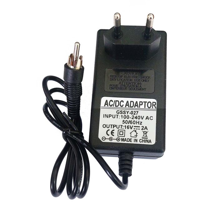  Alimentation Chargeur AC/DC 16V 2A RCA Pour Haut parleur, Switch TV...etc