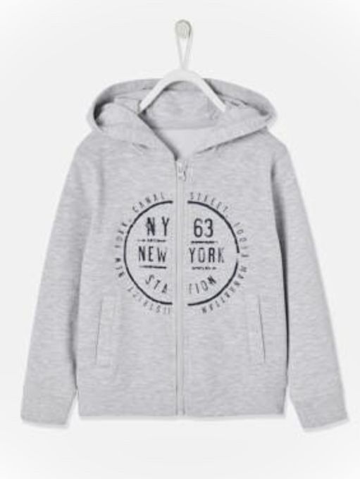  Vertbaudet Sweat zippé à capuche garçon motif graphique Oeko-Tex® - Gris