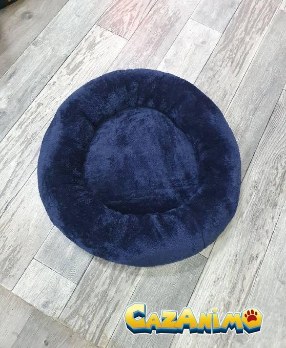  Coussin Rond pour Chats & Petits Chiens Bleu Nuit 55cm