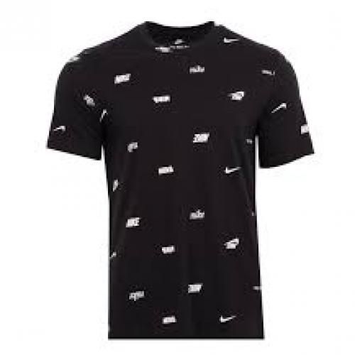  Nike T-shirt manches courtes Homme M NSW TEE CLUB+ AOP Noir