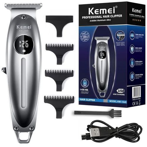  Kemei Tondeuse Professionnel pour Cheveux et Barbe - Afficheur LCD - Argent