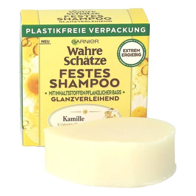  Garnier Shampooing Bar 2en1 Nettoie Et Soigne solide à la camomille, pour cheveux clairs 60g = Deux Bouteilles de 250ml