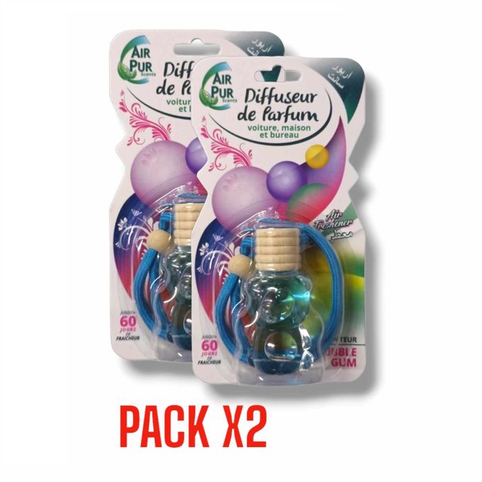  Pack de deux Diffuseur Air Pur FR Bubble Gum 8ml Voiture/Maison/Bureau