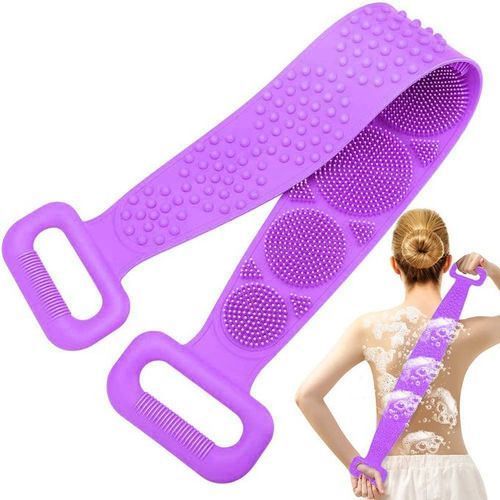  Brosse Dos Douche Silicone Massage Double Face -Lave-Dos