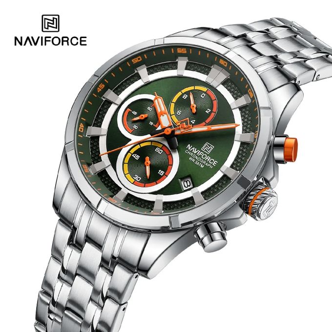  Naviforce Montre Homme très chic NF8046 à quartz Luxe Bracelet en stainless steel - Argent