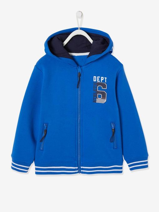  Verbaudet Sweat Zippé Sport Garçon Marquage Capuche -  Bleu