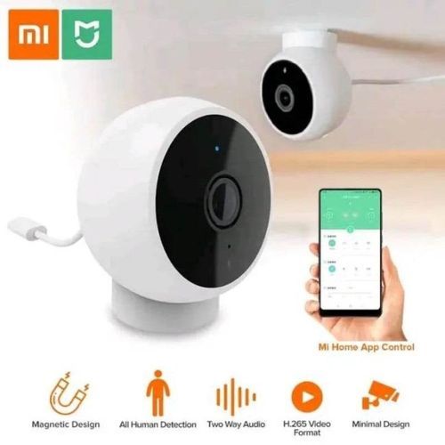  Mi Caméra de surveillance d'intérieur 2k-180° support magnetique-audio-blanc