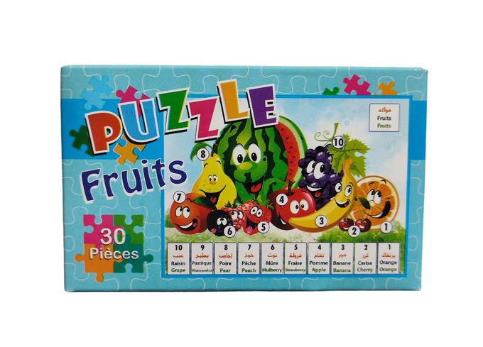  Générique Puzzle éducatif petit format trilingue Arabe Français Anglais - Fruits