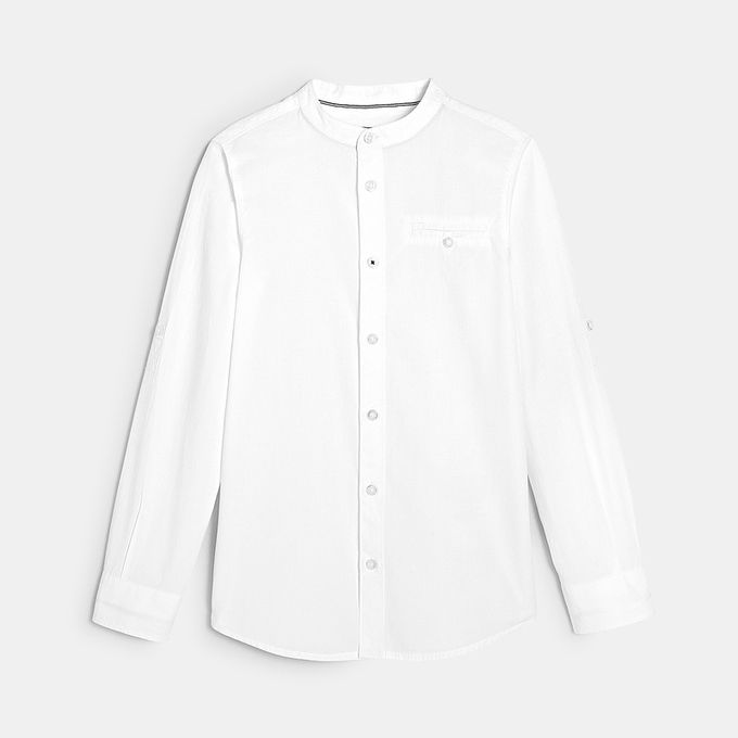  Okaidi Chemise col mao Garcon - 00942150800 - Blanc