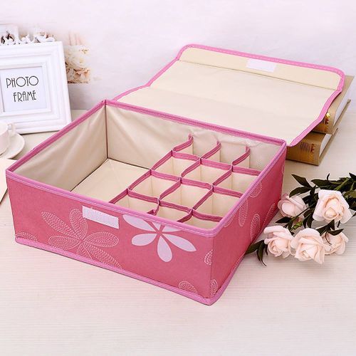  Organisateur De Tiroir Pliable, Boite Rangement De Sous Vêtement - rose