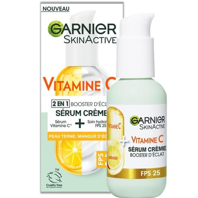  Garnier Skin Active 2 en 1 Sérum-Crème Booster d'Eclat Vit C + FPS25 50ml -