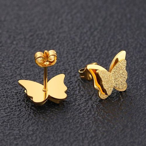  Boucles d'oreilles "Caliana" Papillon - Style Coréen - Acier Inoxydable