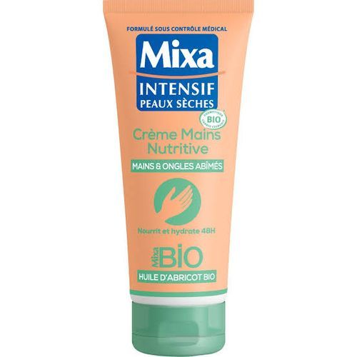  Mixa Crème Mains Nutritive BIO - Mains et Ongles Abimés - à l’Huile d’Abricot - 100ml