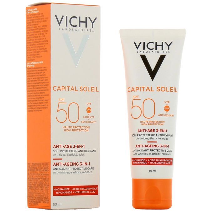  Vichy Produits solaires et de bronzageCapital Soleil Soin Antioxydant Anti-ége SPF50 50ml