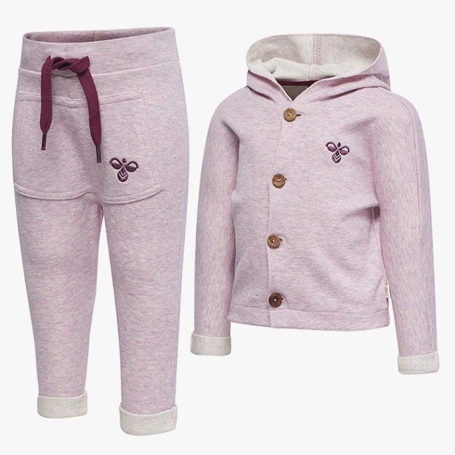  Hummel Ensemble JOGGING Gilet Bébé Fille HMLFENJA CARDIGAN Tendance Coton Doux- Rose