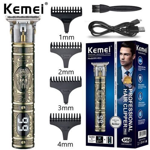  Kemei Tondeuse, Rasoir, professionnelle puissante et ajustable, LCD rechargueable sans fil