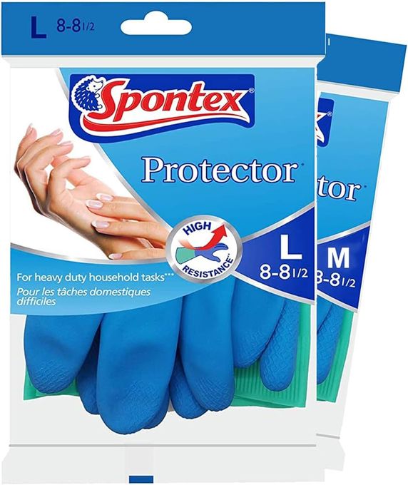  Spontex Gants En Latex Protector - Bleu