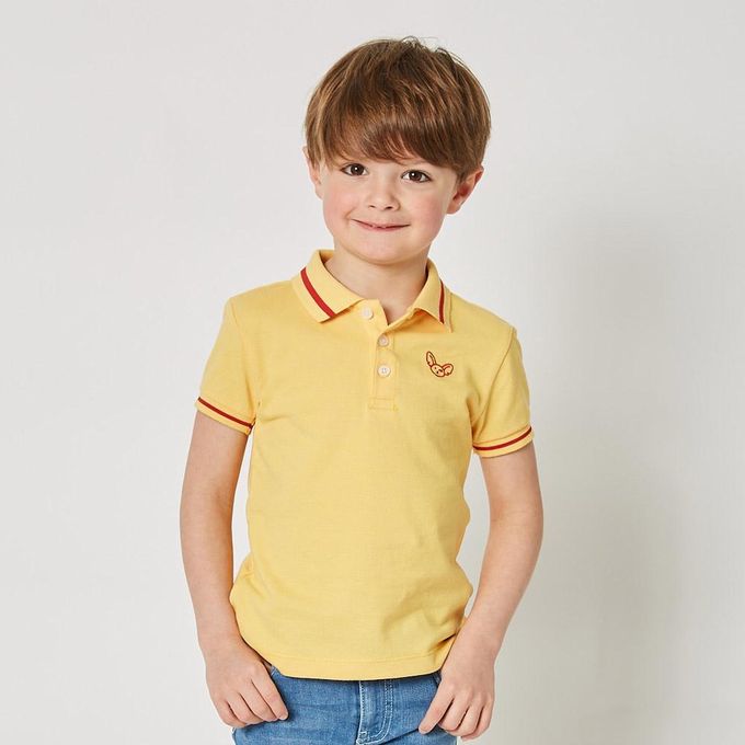  Petit Fennec Polo Garçon "Classic" - Jaune Safran