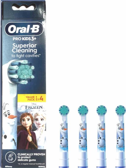  Oral B Pro Kids 3+ La Reine des Neiges  Forzen Brossettes (Tête) de Rechange (Pack de 4)