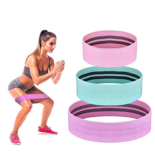  Bandes Résistances X3 Pour Fitness Yoga & Musculation En Tissu Antidérapant