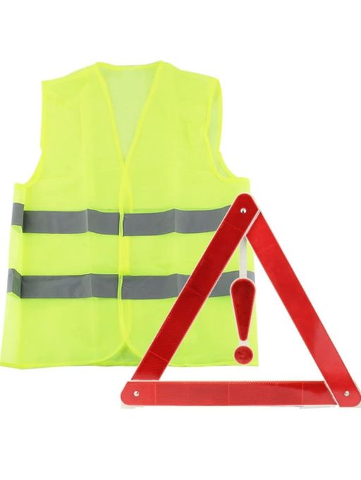  kit de signalisation de voiture triangle d'urgence gilet jaune fluo