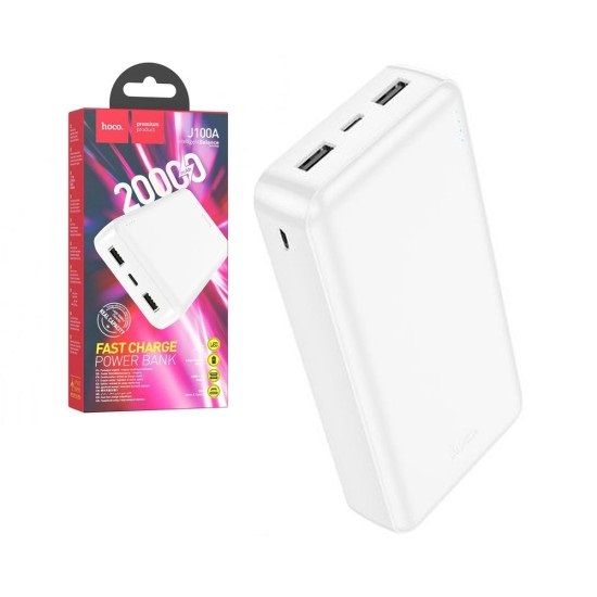  Hoco POWERBANK FAST banque alimentation portable HOCO J100A 20000MAH BLANC