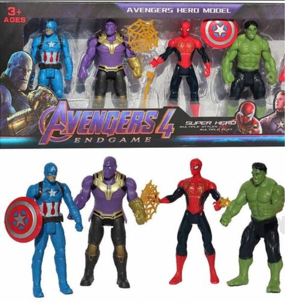  Générique Figurine avengers super hero (4 pièces) 15 cm avec lumières