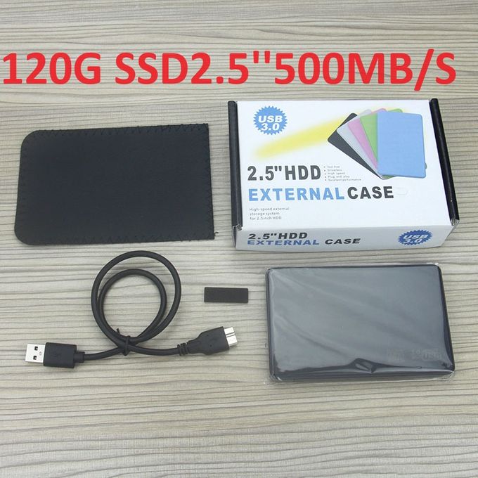  Générique Disque Dure SSD Externe 120go  2.5"+Pochette 6GB/S