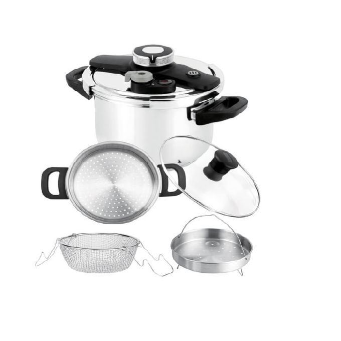  ELSEB Cocotte 8 Litres – 6 pièces + Minuterie Inox 18/10 Cocotte ELSEB