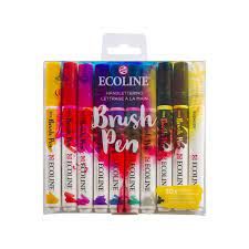  Royal Talens Brush Pen set Pour lettrage a la main Professionnel " Ecoline" / 10 couleurs