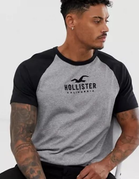  Hollister T-Shirt Homme En Coton Doux Tendance Avec motif brodé super confortable - Gris