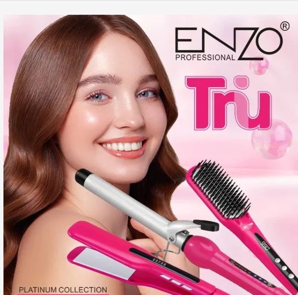 ENZO PROFESSIONAL PACK 3 EN 1 LISSEUR BROSSE BOUCLEUR ROSE 3955W
