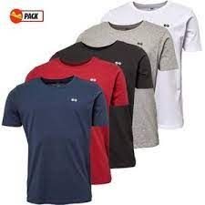  Cross Hatch Pack De 5 Tshirts Pour Homme - Noir/Blanc/Rouge/Bleu/Gris