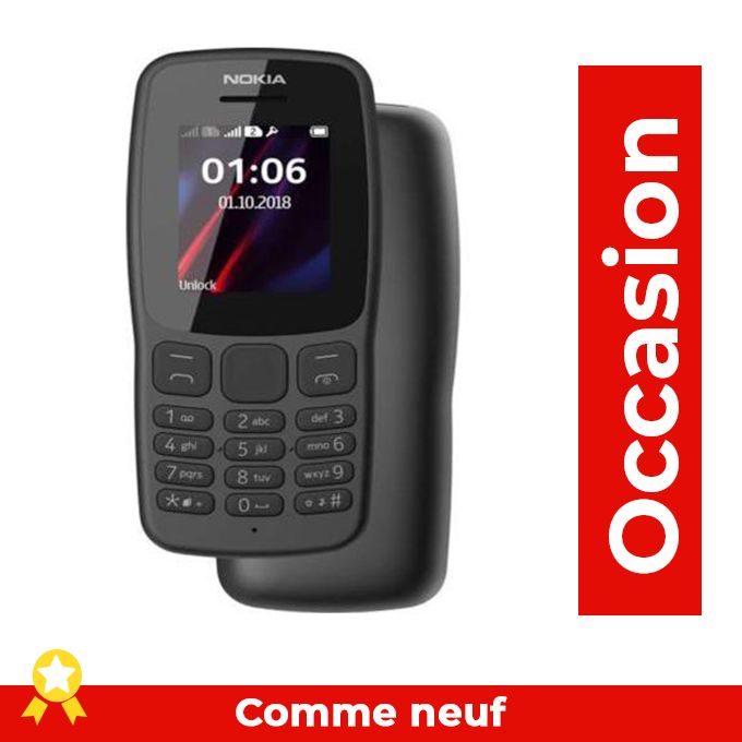  Nokia 106  1,8 "-Dual Sim - FM Radio - Noir - Occasion - Comme neuf