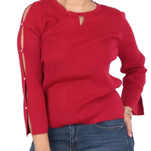  D’lavella Pull Manches Longues Femme - Rouge