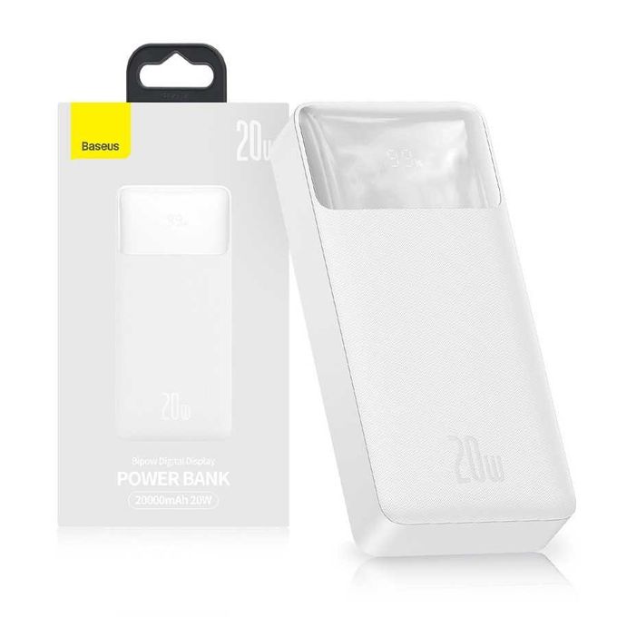  Baseus Powerbank 20000 mAh Batterie Externe USB C 20000mAh 20W Original - Blanc