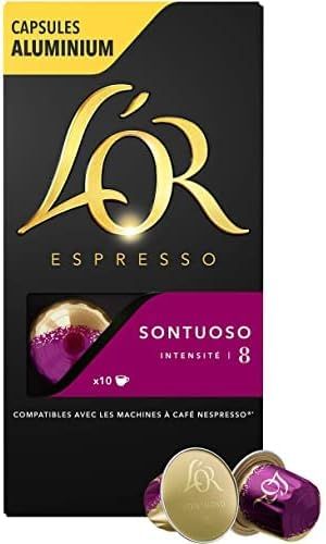  L'Or Capsules Café Intensité 8 - Sontuoso - T10 (Compatible Nespresso)