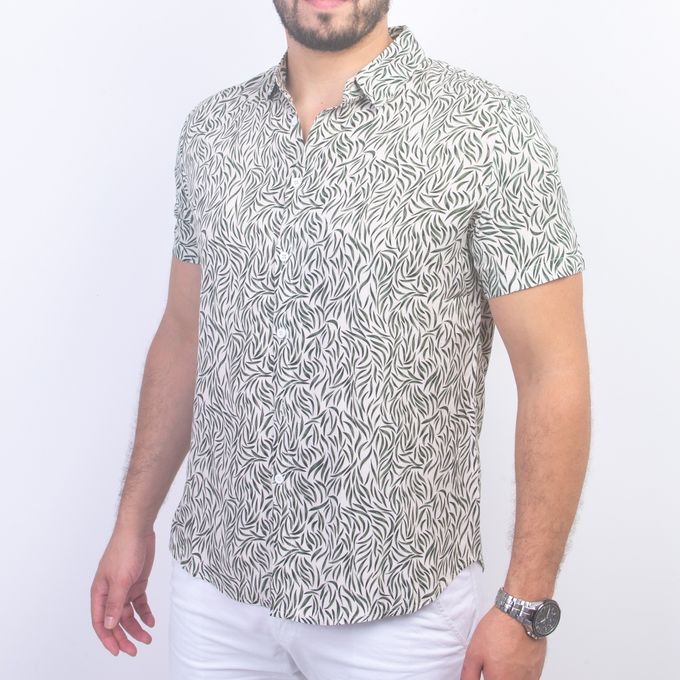  Chemise Homme A Fleur - Vert