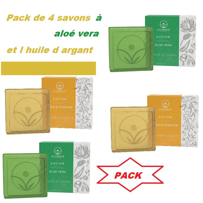  Ultimate pack de 4 savon à l huile d argan et l aloé Véra