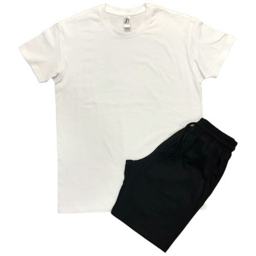  Ensemble  pour homme T-Shirt & Short- coton - blanc noir