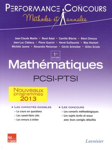  l'Etudiant Mathématiques Pcsi-Ptsi. 1Re Année : Nouveaux Programmes 2013  C22 Math.