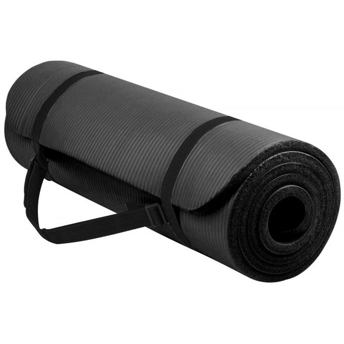  KM SPORT Tapis De Yoga Épais 09 Mm 165 X 60 Cm - Noir