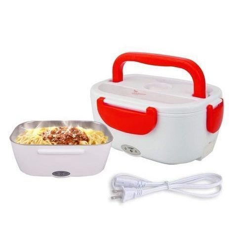  Boite À Déjeuner Chauffante Électrique Inoxydable Lunch Box - 220V 40W - rouge